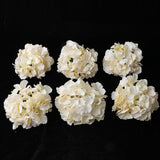Max 6Pcs Artificial Hydrangea Flower Head DIY Wedding Decor Light yellow