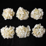 Max 6Pcs Artificial Hydrangea Flower Head DIY Wedding Decor Light yellow