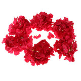 Max 6pcs Artificial Hydrangea Flower Head DIY Wedding Decor Rose red