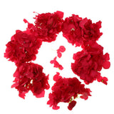 Max 6pcs Artificial Hydrangea Flower Head DIY Wedding Decor Rose red