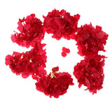 Max 6pcs Artificial Hydrangea Flower Head DIY Wedding Decor Rose red