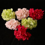 Max 6pcs Artificial Hydrangea Flower Head DIY Wedding Decor Pink rose green