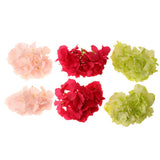 Max 6pcs Artificial Hydrangea Flower Head DIY Wedding Decor Pink rose green