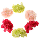 Max 6pcs Artificial Hydrangea Flower Head DIY Wedding Decor Pink rose green
