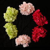 Max 6pcs Artificial Hydrangea Flower Head DIY Wedding Decor Pink rose green