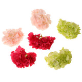 Max 6pcs Artificial Hydrangea Flower Head DIY Wedding Decor Pink rose green