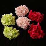 Max 6pcs Artificial Hydrangea Flower Head DIY Wedding Decor Pink rose green