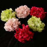 Max 6pcs Artificial Hydrangea Flower Head DIY Wedding Decor Pink rose green
