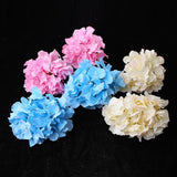 Max 6pcs Artificial Hydrangea Flower Head DIY Wedding Decor Pink blue and white