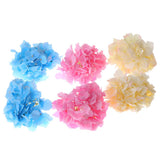 Max 6pcs Artificial Hydrangea Flower Head DIY Wedding Decor Pink blue and white