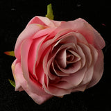 Max 12 Pieces Silk Rose Flower Heads Wedding DIY Bouquet Decor Deep Pink