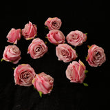 Max 12 Pieces Silk Rose Flower Heads Wedding DIY Bouquet Decor Deep Pink