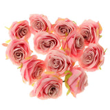 Max 12 Pieces Silk Rose Flower Heads Wedding DIY Bouquet Decor Deep Pink