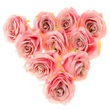 Max 12 Pieces Silk Rose Flower Heads Wedding DIY Bouquet Decor Deep Pink