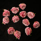 Max 12 Pieces Silk Rose Flower Heads Wedding DIY Bouquet Decor Deep Pink