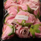 Max 12 Pieces Silk Rose Flower Heads Wedding DIY Bouquet Decor Deep Pink