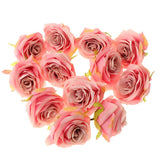 Max 12 Pieces Silk Rose Flower Heads Wedding DIY Bouquet Decor Deep Pink