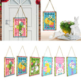 Maxbell Happy Easter Hanging Ornament Spring Bunny Plaque Party Door Home Decoration Cross 1