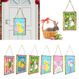 Maxbell Happy Easter Hanging Ornament Spring Bunny Plaque Party Door Home Decoration Cross 1