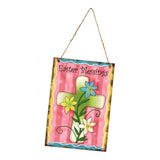 Maxbell Happy Easter Hanging Ornament Spring Bunny Plaque Party Door Home Decoration Cross 1