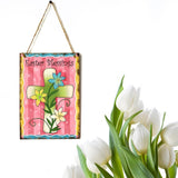 Maxbell Happy Easter Hanging Ornament Spring Bunny Plaque Party Door Home Decoration Cross 1