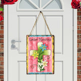 Maxbell Happy Easter Hanging Ornament Spring Bunny Plaque Party Door Home Decoration Cross 1