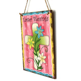 Maxbell Happy Easter Hanging Ornament Spring Bunny Plaque Party Door Home Decoration Cross 1