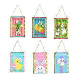 Maxbell Happy Easter Hanging Ornament Spring Bunny Plaque Party Door Home Decoration Cross 1