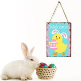 Maxbell Happy Easter Hanging Ornament Spring Bunny Plaque Party Door Home Decoration Chick