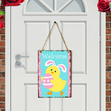 Maxbell Happy Easter Hanging Ornament Spring Bunny Plaque Party Door Home Decoration Chick