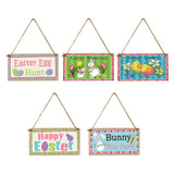 Maxbell Easter Wooden Plaque Decoration Door Hanging Display Sign Happy Easter 1