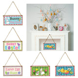 Maxbell Easter Wooden Plaque Decoration Door Hanging Display Sign Happy Easter 1