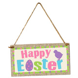 Maxbell Easter Wooden Plaque Decoration Door Hanging Display Sign Happy Easter 1