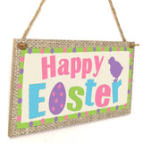 Maxbell Easter Wooden Plaque Decoration Door Hanging Display Sign Happy Easter 1