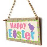 Maxbell Easter Wooden Plaque Decoration Door Hanging Display Sign Happy Easter 1