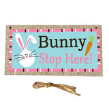 Maxbell Easter Wooden Plaque Decoration Door Hanging Display Sign Bunny Stop Here