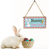 Maxbell Easter Wooden Plaque Decoration Door Hanging Display Sign Bunny Stop Here