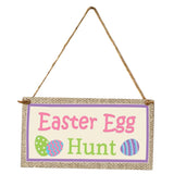 Maxbell Easter Wooden Plaque Decoration Door Hanging Display Sign Easter Egg Hunt
