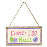Maxbell Easter Wooden Plaque Decoration Door Hanging Display Sign Easter Egg Hunt