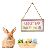 Maxbell Easter Wooden Plaque Decoration Door Hanging Display Sign Easter Egg Hunt