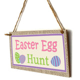 Maxbell Easter Wooden Plaque Decoration Door Hanging Display Sign Easter Egg Hunt