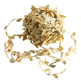 Max 20M/ 65FT Artificial Leaf Ribbon Trim for Wreath Wedding Decoration  Gold
