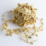 Max 20M/ 65FT Artificial Leaf Ribbon Trim for Wreath Wedding Decoration  Gold