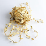 Max 20M/ 65FT Artificial Leaf Ribbon Trim for Wreath Wedding Decoration  Gold