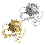 Max 20M/ 65FT Artificial Leaf Ribbon Trim for Wreath Wedding Decoration  Gold