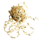Max 20M/ 65FT Artificial Leaf Ribbon Trim for Wreath Wedding Decoration  Gold