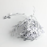 Max 20M/ 65FT Artificial Leaf Ribbon Trim for Wreath Wedding Decoration  Silver