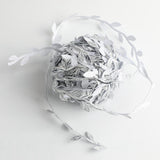 Max 20M/ 65FT Artificial Leaf Ribbon Trim for Wreath Wedding Decoration  Silver