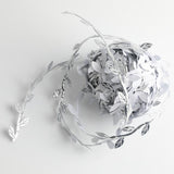 Max 20M/ 65FT Artificial Leaf Ribbon Trim for Wreath Wedding Decoration  Silver
