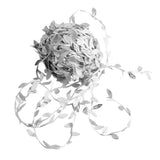 Max 20M/ 65FT Artificial Leaf Ribbon Trim for Wreath Wedding Decoration  Silver